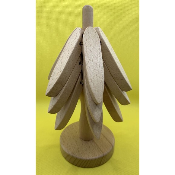 Wood Tree Coaster Set Reusable Wooden Coaster Hot Pad Trivet Solid Oak New - Picture 2 of 4